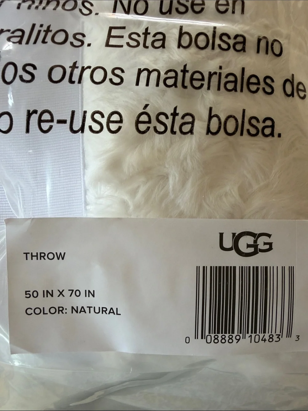UGG White Plush Luxury Throw Blanket